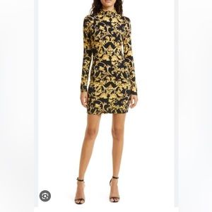 Alice + Olivia Delora Long Sleeve Turtle Neck Mini Dress